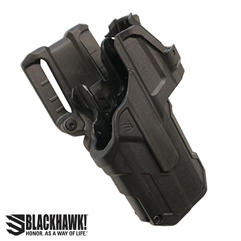 BLACKHAWK! ® T-Series L2D Light Bearing (TLR-7) & RDS Mounted Belt Holster für Glock ® Reihe, rechts - Black