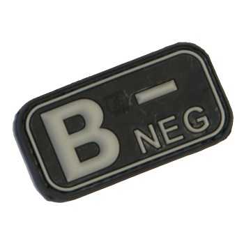 Defcon 5 ® Blood-Type PVC-Patch "B, NEG" - Black