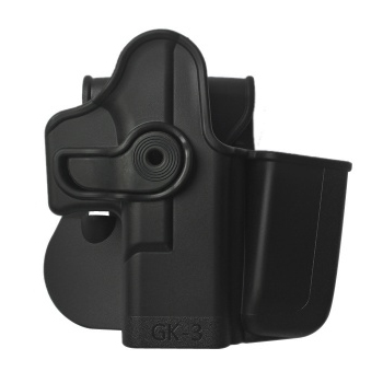 IMI ® Gürtelholster mit Magazintasche für Glock Serie, rechts - Black