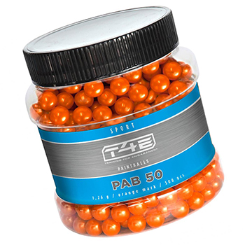 Cal .50 T4E Bio Paint Balls (Farb-Geschosse) 1.26g, orange - 500rnd